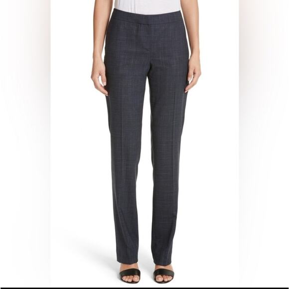 Lafayette 148 Barrow gray wool plaid pants size 14 - Picture 1 of 5